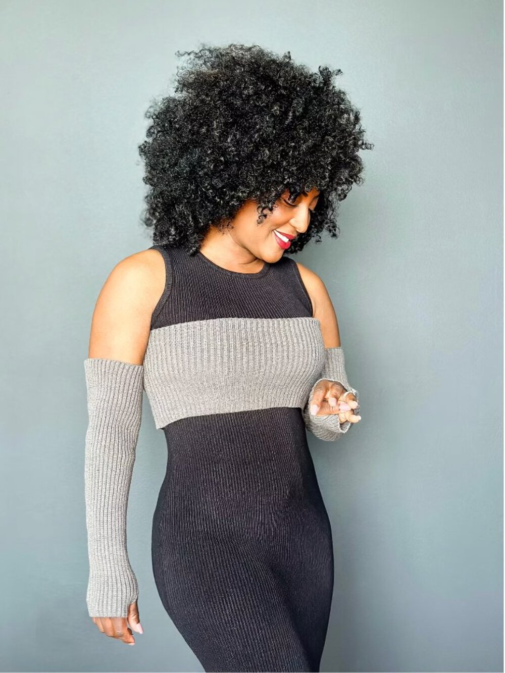 Maniere de Voir overlay knitted maxi dress